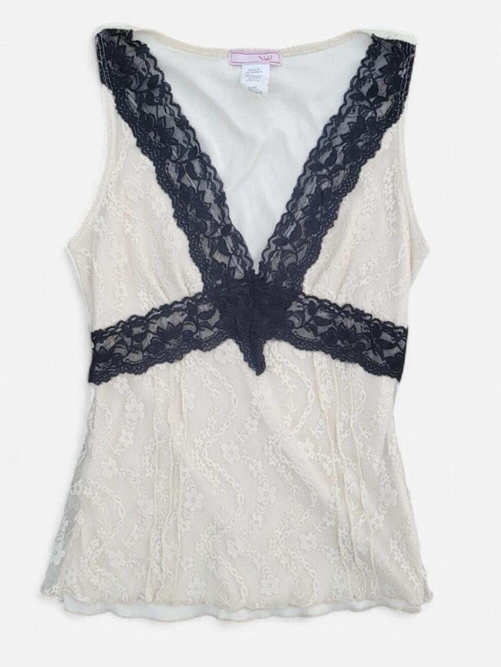 Vol. 1 Vintage Y2K Fairy V-neck Lace Sleeveless Blouse